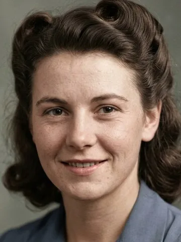 After: the same portrait carefully colourised