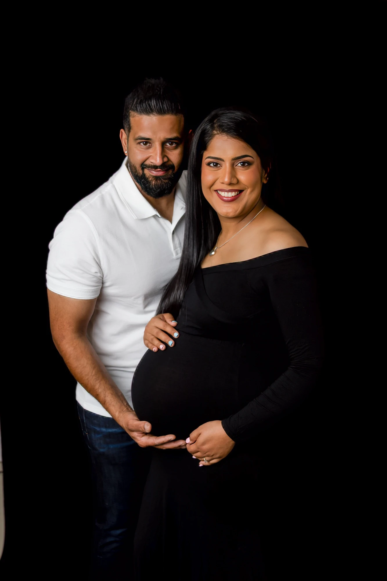 Maternity portrait, golden hour