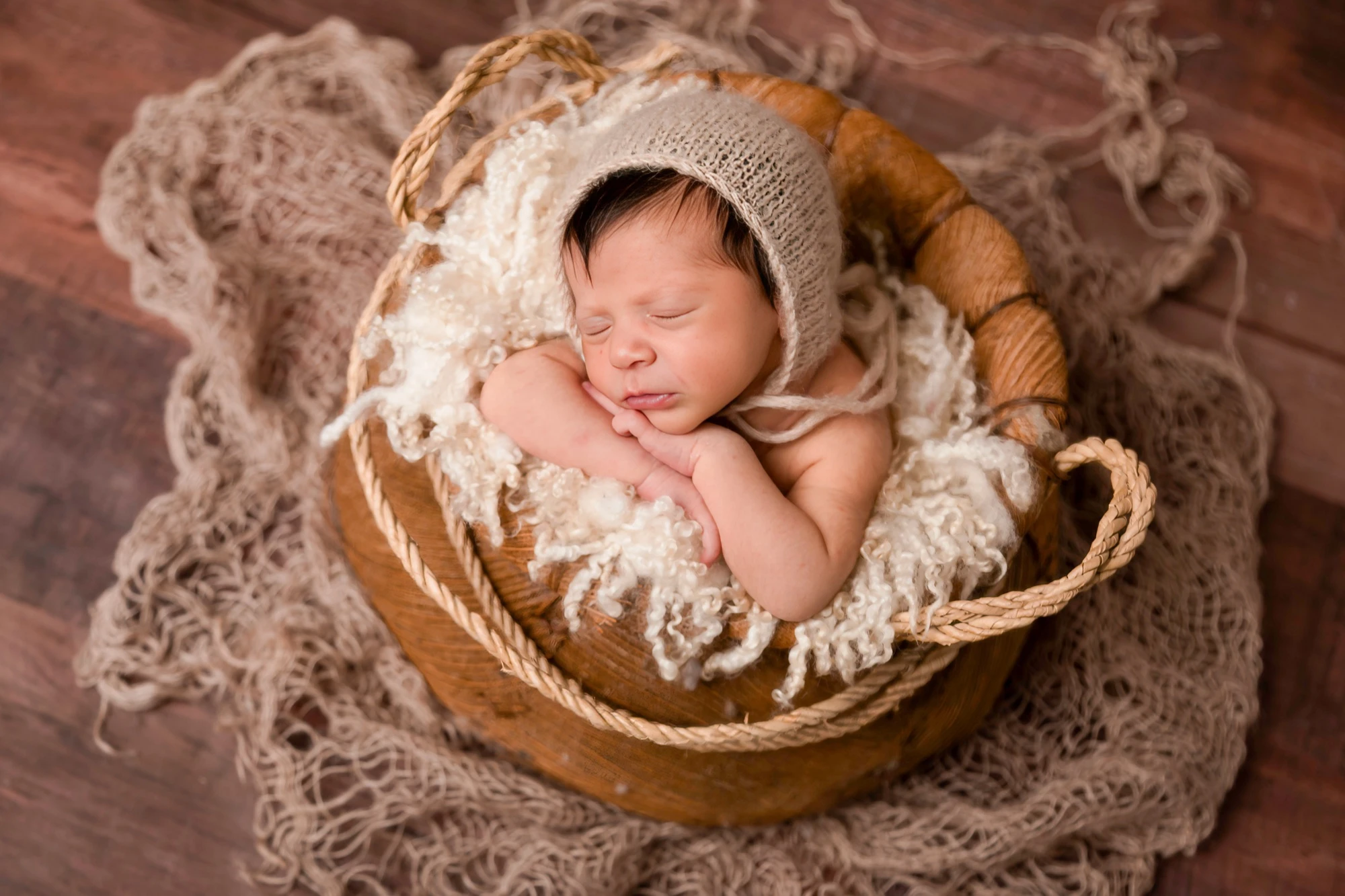 Sleeping newborn, soft tones